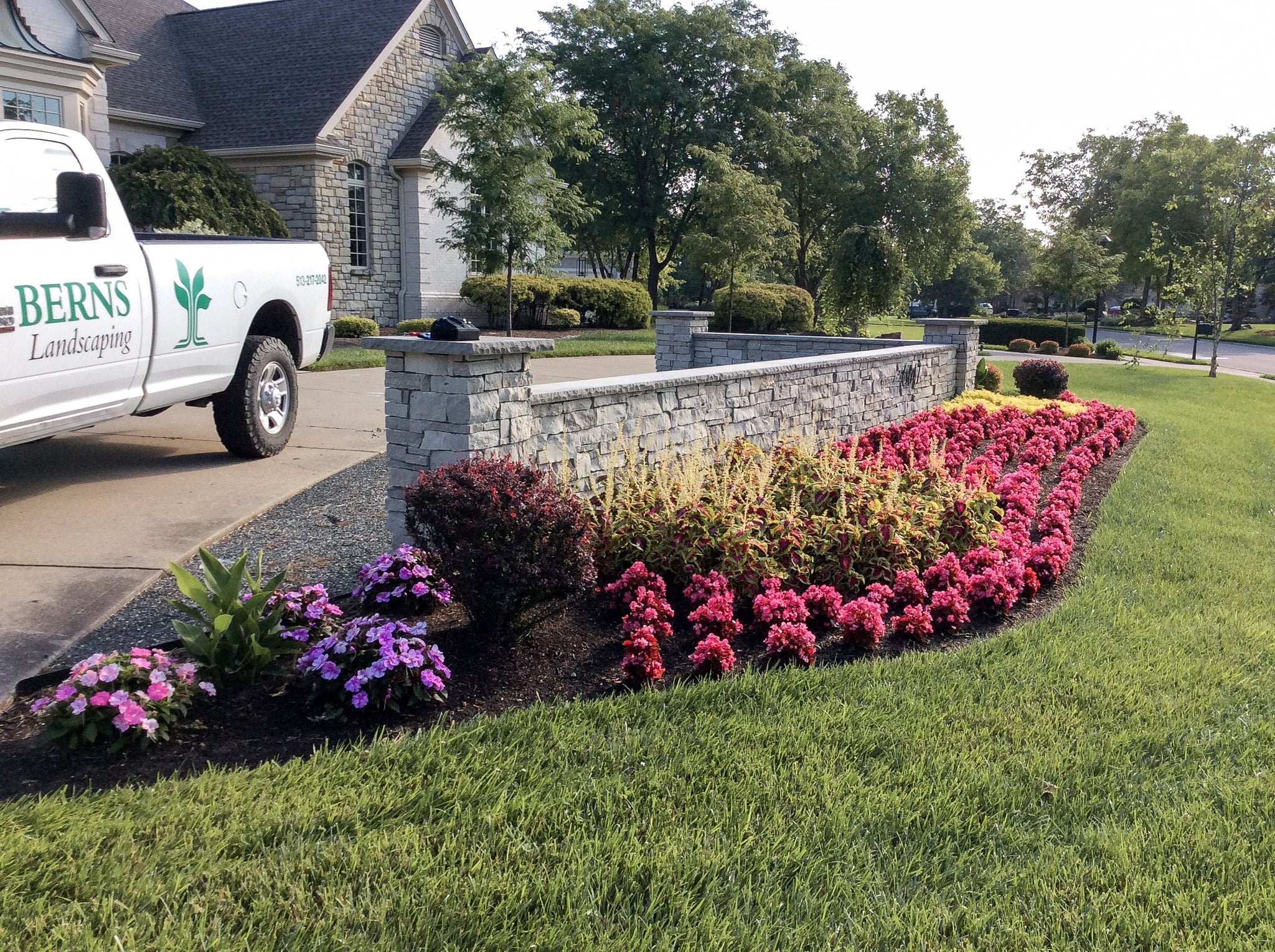 Landscape Truck with pink Flowers